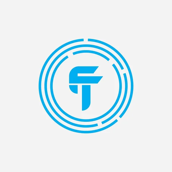 初期文字TfまたはFtロゴベクトルデザインテンプレート — ストックベクタ
