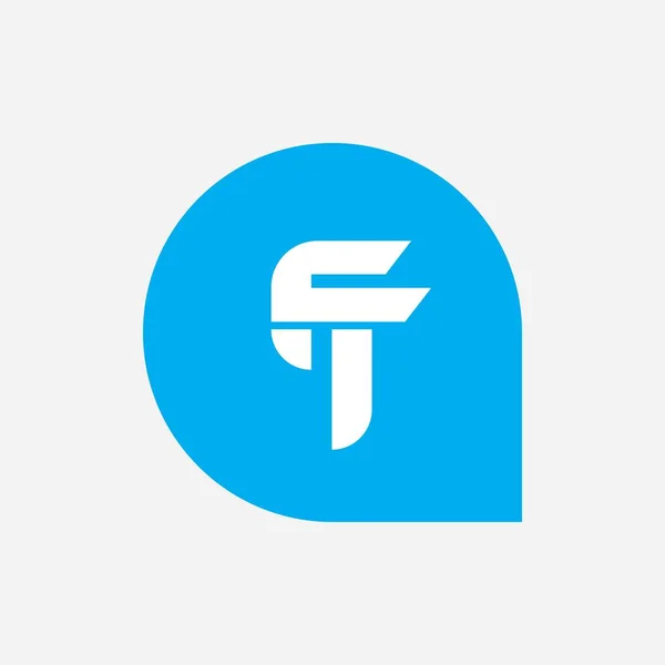 初期文字TfまたはFtロゴベクトルデザインテンプレート — ストックベクタ