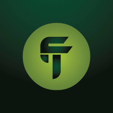 Alfabe harfleri Baş harfleri Monogram logosu FT, TF, F ve T