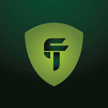 Alfabe harfleri Baş harfleri Monogram logosu FT, TF, F ve T