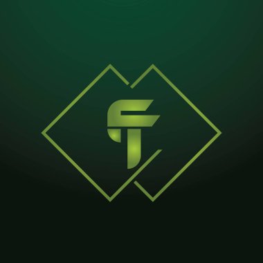 Alfabe harfleri Baş harfleri Monogram logosu FT, TF, F ve T