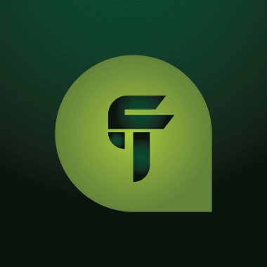 Alfabe harfleri Baş harfleri Monogram logosu FT, TF, F ve T