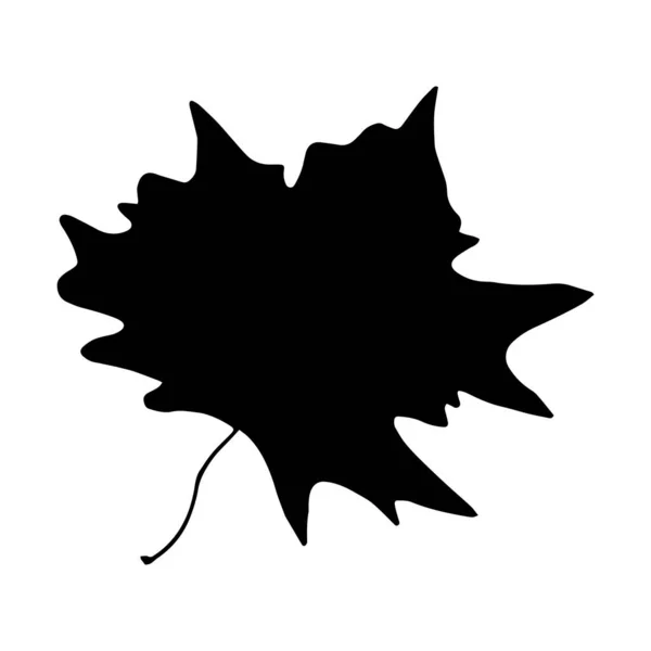 Schwarze Silhouetten von Herbstblättern Ahorn. Herbst Natur Baumblätter. Isolierter weißer Hintergrund — Stockvektor