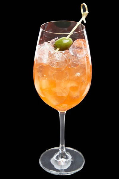 Cocktail All Arancia Sfondo Nero — Foto Stock