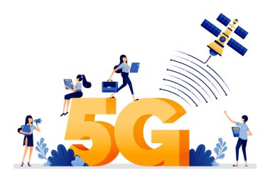 Uyduya bağlı 5g lte internet ağıyla aktivitelerin tasarımı daha kolay. İniş sayfası, web, web sitesi, poster, mobil uygulamalar, broşür reklamları, broşür, kart