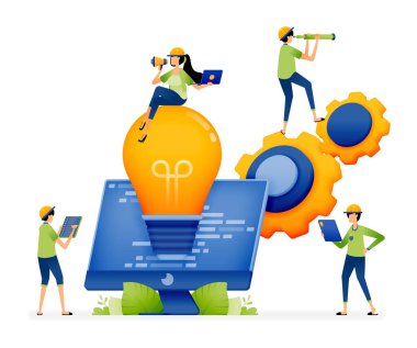 Yazılım geliştirme programı fikirleri için programlama, mühendislik ve kodlama. Web sitesi, iniş sayfası, el ilanı, afiş, uygulama, broşür, başlangıç medya şirketi için tasarlandı