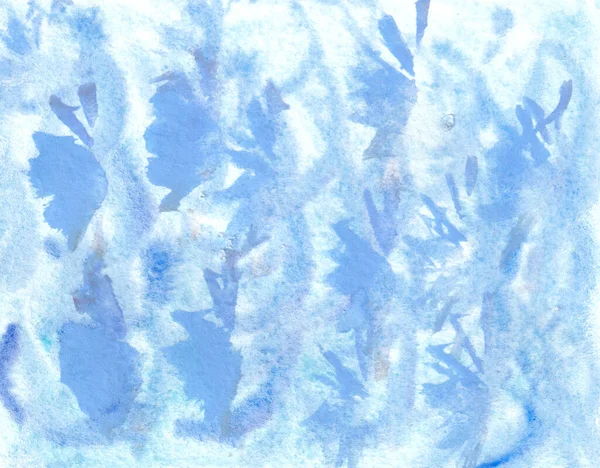 Ręcznie Rysowany Akwarela Abstrakcyjne Tło Zimowy Nastrój Niebieskie Zimne Kolory — Zdjęcie stockowe