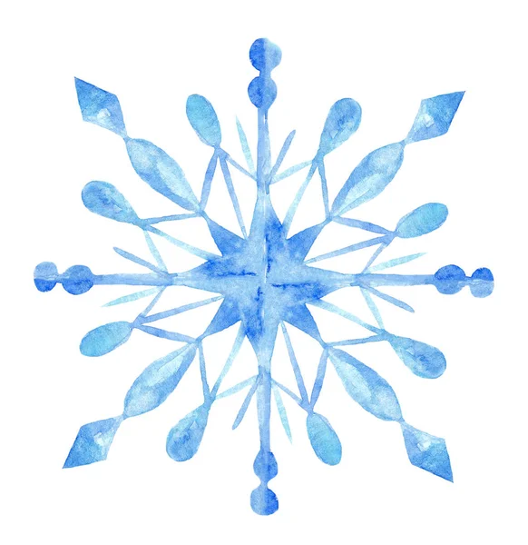 손으로 그린 푸른색의 폭설. 새해의 상징. 겨울 삽화. — 스톡 사진