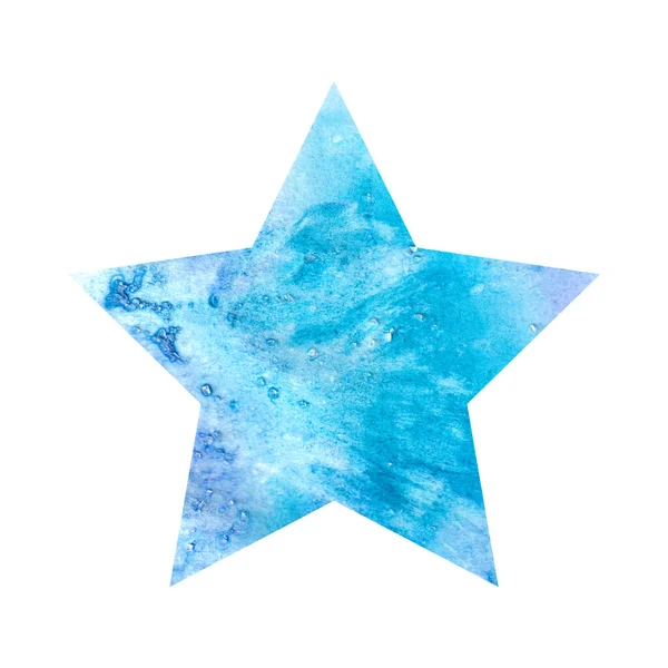手描き水彩冬青抽象星 — ストック写真