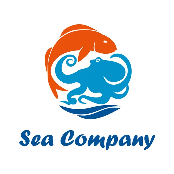 Sea Ocean Company Logo — Stok Vektör