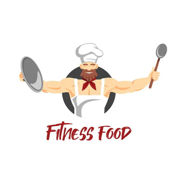 Fitness Chef Santé Alimentaire Forte — Image vectorielle