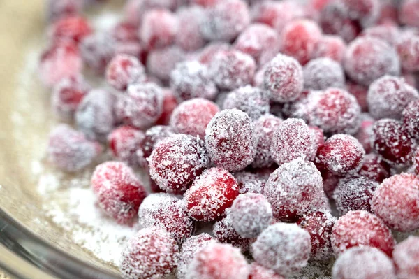 Candied Cranberry Sugar Cranberries Covered White Sugar High Quality Photo — 图库照片