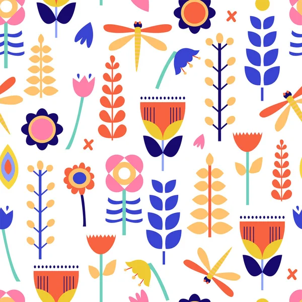 Mooi naadloos patroon voor decoratief design. Vector abstract papier gesneden bloemen illustratie. — Stockvector