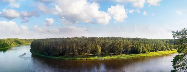 Panoramic View Nemunas Loop Regional Park Skevonys Escarpment Sunny Summer — стоковое фото