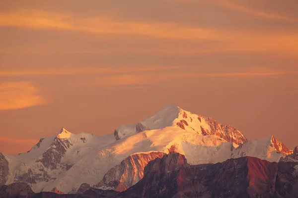 Vista Mont Blanc Summit Mont Saleve Haute Savoie França — Fotografia de Stock