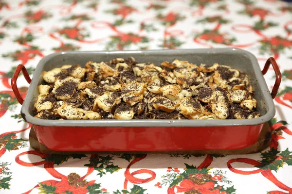 Homemade Specialty Sweetness Poppy Seeds Raisins Dish Christmas Eve Hungary — Fotografia de Stock