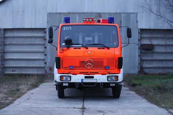 Budapest Hungary Nov 2020 Fire Truck Volunteers Brigade Ready Deploy — Stock Photo, Image