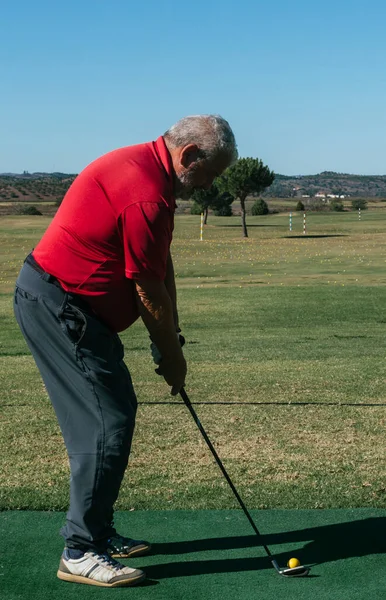 Senior Golfer Auf Einem Golfplatz — Stockfoto