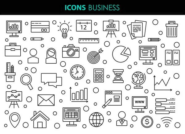 Set Vector Line Icon Business Finance Icons Business People Idea — Stock vektor