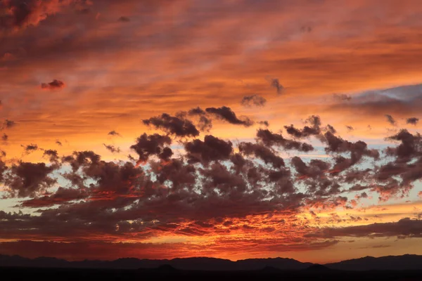 New Mexico Sunset Bright Oranges Rolling Clouds — Stock Photo, Image