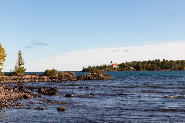 Överlägsen Fyr Copper Harbor Michigan — Stockfoto