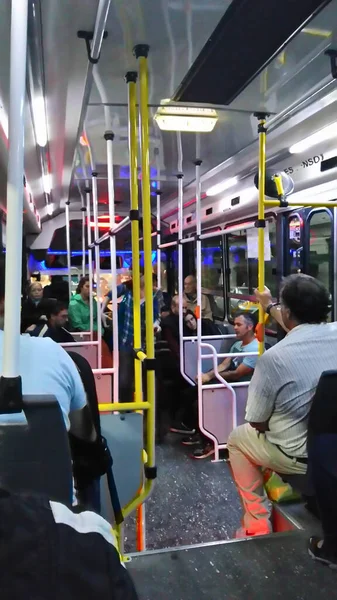 Interior del nuevo autobus urbano en Buenos Aires, Argentina — Foto de Stock