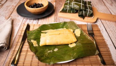 Masada Hallaca, Venezuela Noel 'inin geleneksel yemeği. Yüksek kalite fotoğraf