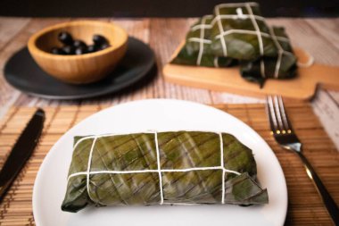 Masada Hallaca, Venezuela Noel 'inin geleneksel yemeği. Yüksek kalite fotoğraf