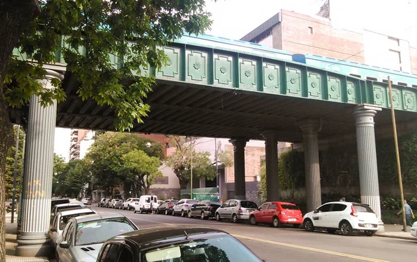 View Green Pacific Bridge Urban Train Santa Avenue Buenos Aires — 图库照片