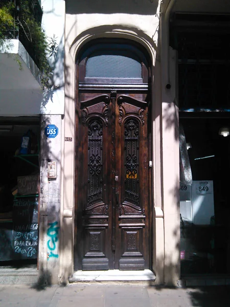 Design Doors Neoclassical Buildings City Center Buenos Aires Argentina High — Stockfoto