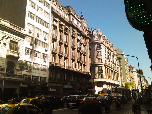 View of Apartment Facades in French Neoclassical style, Buenos Aires, Argentina. High quality photo