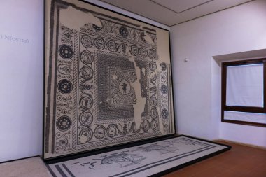 Artifacts mosaics of a Roman house, Domus del Chirurgo. Rimini, Italy. High quality photo