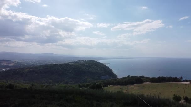 Aerial View Sea Mountains Rimini Italy High Quality Footage — Stok video