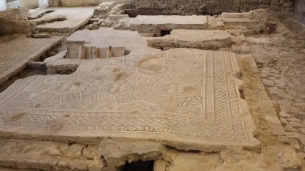 Archaeological Excavation Mosaics Roman House Domus Del Chirurgo Rimini Italy — Stock video