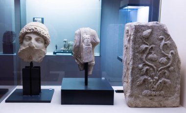 Artifacts mosaics of a Roman house, Domus del Chirurgo. Rimini, Italy. High quality photo