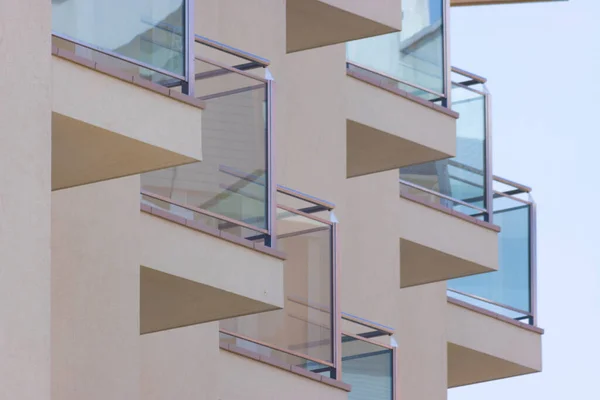View Apartment Balconies Glass Concrete Rimini Italy High Quality Photo —  Fotos de Stock