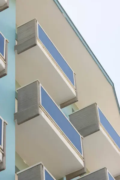 View Apartment Balconies Glass Concrete Rimini Italy High Quality Photo —  Fotos de Stock