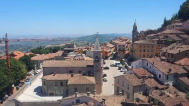 San Marino Cumhuriyeti 'nin Cableway manzarası. Yüksek kalite 4k görüntü