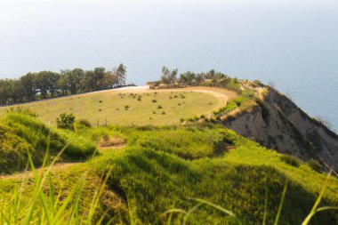 Aerial view of the sea and the mountains near Rimini, Italy. High quality photo