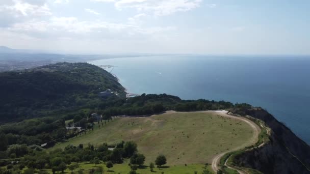 Aerial View Sea Mountains Rimini Italy High Quality Footage — Stockvideo