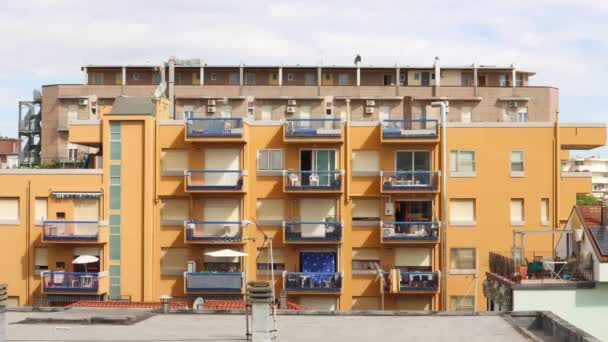 Вид Фасад Здания Римини Италия Высококачественные Кадры — стоковое видео