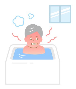 Jakuzideki aşırı sıcaklık farkı yaşlı adamın vücuduna zararlıdır. Sağlık hastalıklarını önleme kavramı