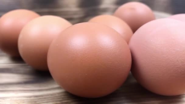 Tavuk Yumurtası Rotasyon Atışı Tavuk Taze Çiğ Yumurta Bir Sürü — Stok video