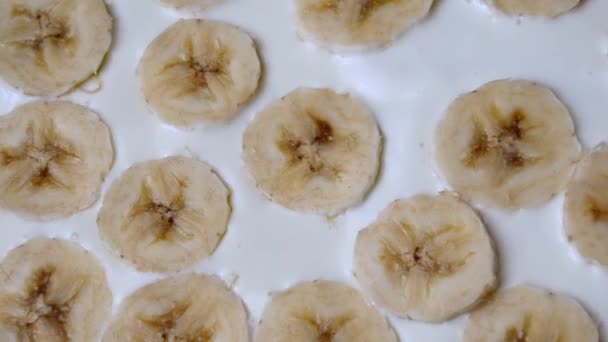 Cooking Fruit Cake Banana Cake Made Home Background Top View — Vídeos de Stock
