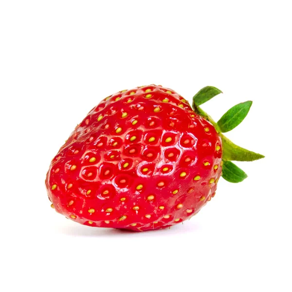 Köstliche Frische Rote Erdbeere Isoliert Auf Weißem Hintergrund — Stockfoto
