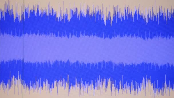 Ondas Sonido Una Pantalla Monitoreo Estudio Grabación Audio Creación Contenido — Vídeos de Stock