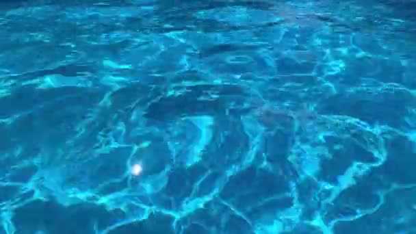 Pure Blue Water Pool Light Reflections Slow Motion Top View — Stockvideo