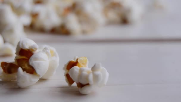 Air Popped Popcorn Oil Unsalted Popcorn Close Healthy Food Concept — Stok video