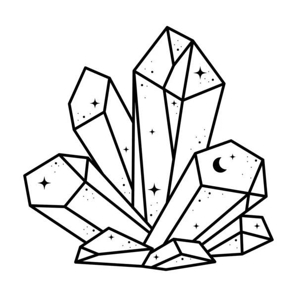 Quartz Crystal Isolated White Background Celestial Crystal Cluster Minerals Dimonds — Vetor de Stock