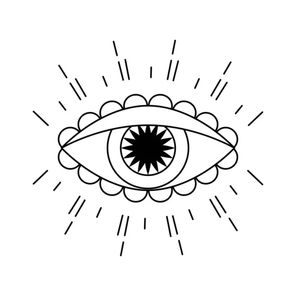 Evil Seeing Eye Symbol Occult Mystic Emblem Graphic Design Tattoo — Stock Vector
